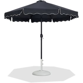 Meridian Furniture Amalfi Black Cream Matte White Umbrella with Base Sets