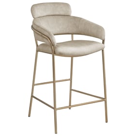 Meridian Furniture Yara Stone Velvet Gold Counter Height Stool