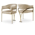 Madelyn Beige Velvet Dining Chair