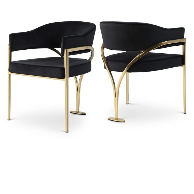 2 Meridian Furniture Madelyn Black Gold Dining Chairs The Classy