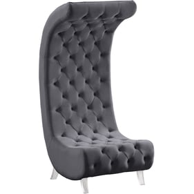 Meridian Furniture Crescent Grey Velvet Accent Chair