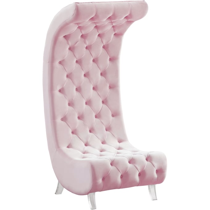 Meridian Furniture Crescent Pink Velvet Accent Chair MRD-568PINK-C