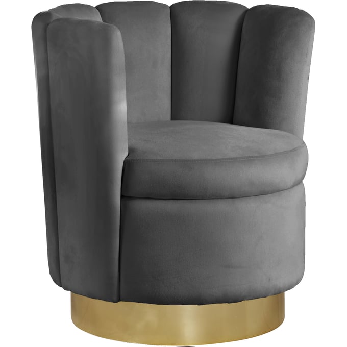 Meridian Furniture Lily Grey Velvet Accent Chair MRD-578GREY