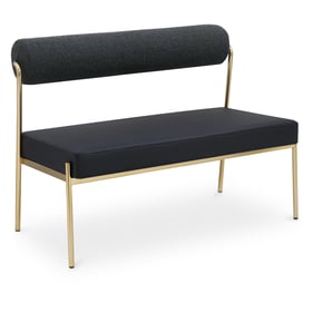 Meridian Furniture Carly Black Vegan Leather Bench