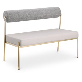 Meridian Furniture Carly Taupe Vegan Leather Bench