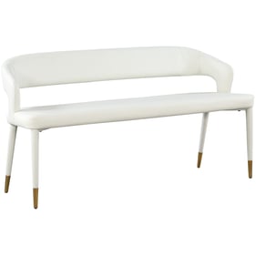 Meridian Furniture Destiny White Vegan Leather Bench