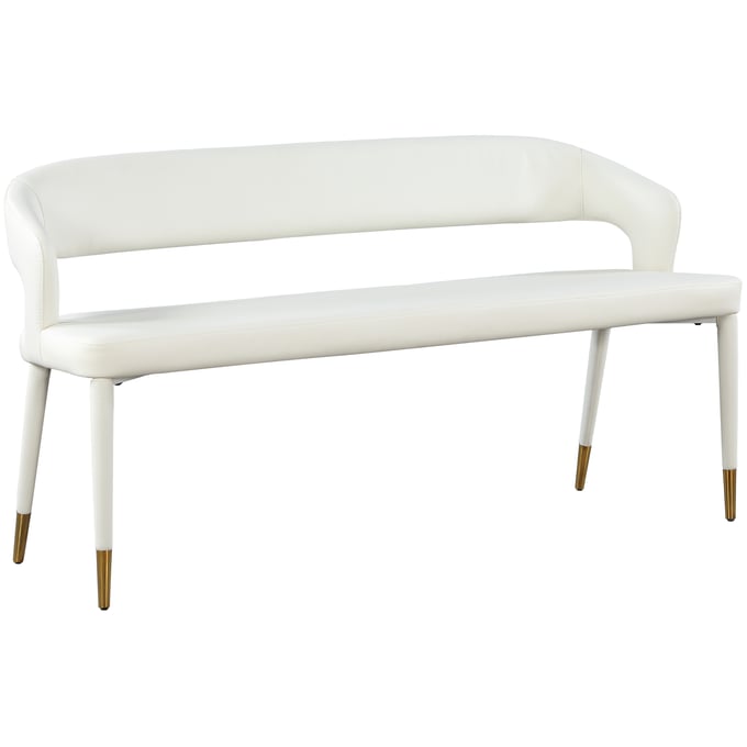 Meridian Furniture Destiny White Vegan Leather Bench MRD-583WHITE