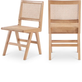 2 Meridian Furniture Preston Natural Dining Side Chairs