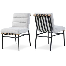 2 Meridian Furniture Burke Cream Dining Chairs