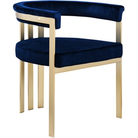 2 Meridian Furniture Marcello Navy Velvet Dining Chairs