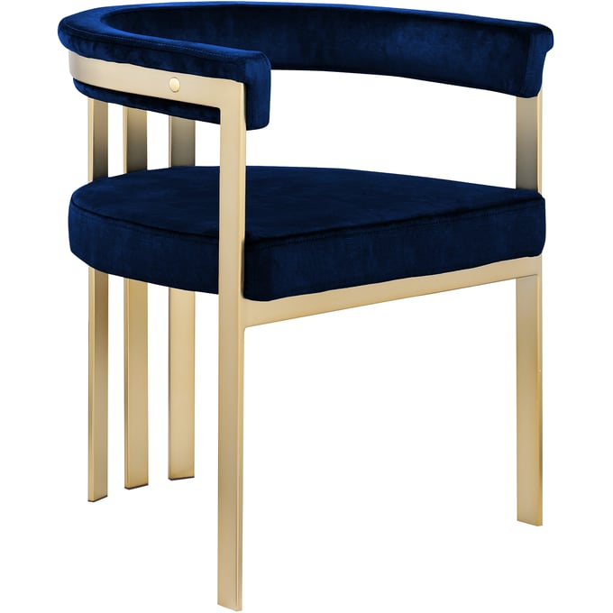 2 Meridian Furniture Marcello Navy Velvet Dining Chairs MRD-595NAVY-C