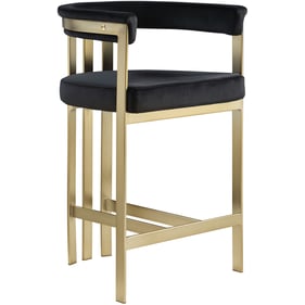 2 Meridian Furniture Marcello Black Velvet Counter Height Stools