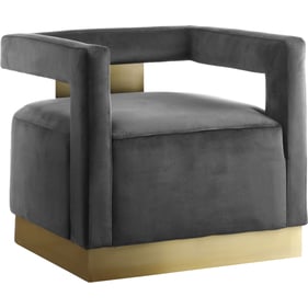 Meridian Furniture Armani Grey Velvet Accent Chair