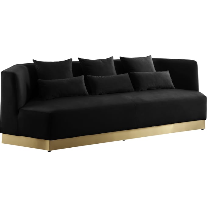 Meridian Furniture Marquis Black Velvet Sofa MRD-600BLACK-S