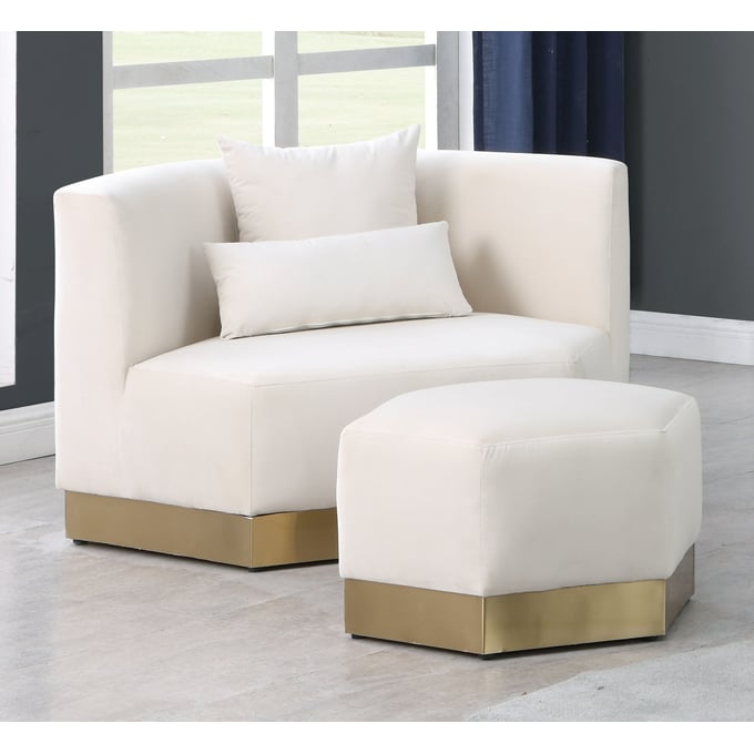 Meridian Furniture Marquis Cream Chair and Ottoman Set MRD-600-CHO-S2