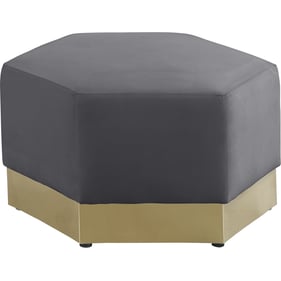 Meridian Furniture Marquis Grey Velvet Ottoman