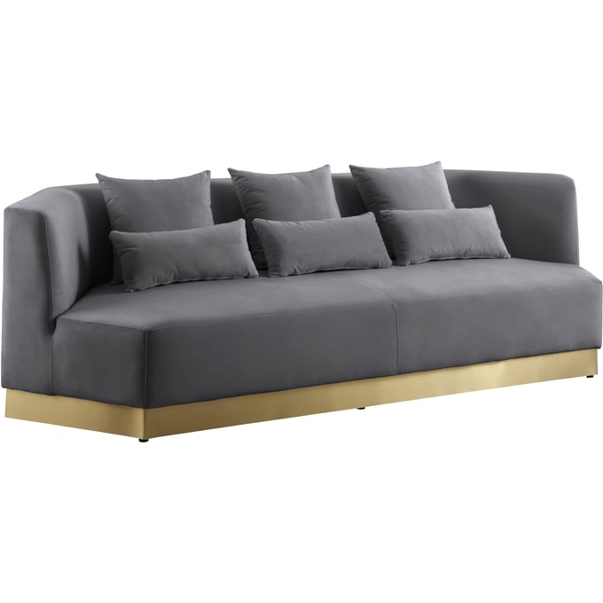 Meridian Furniture Marquis Grey Velvet Sofa MRD-600GREY-S