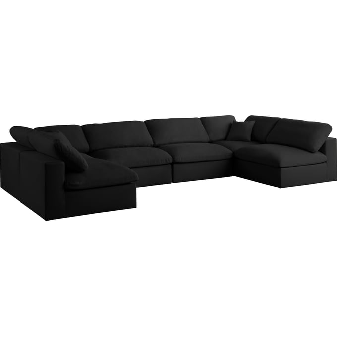 Meridian Furniture Serene Black 6pc Modular Sectional MRD-601BLACK-SEC6D