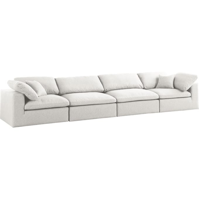 Meridian Furniture Serene Cream Fabric Modular 4pc Sofa MRD-601CREAM-S158