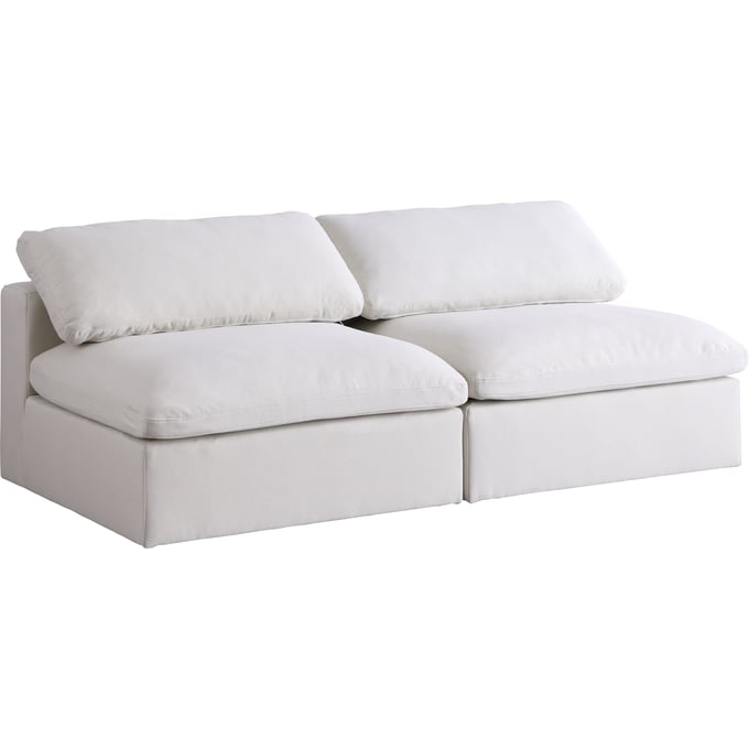 Meridian Furniture Serene Cream Fabric Modular 2pc Armless Sofa MRD-601CREAM-S78