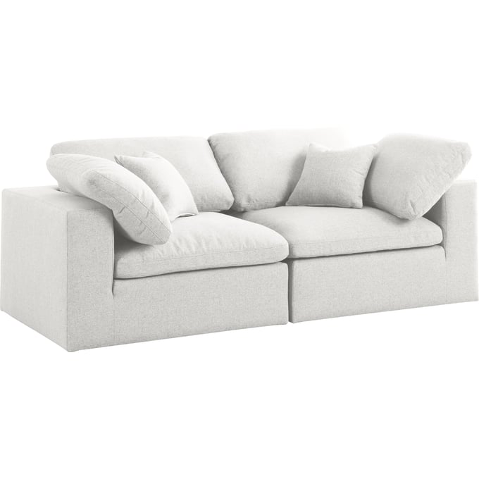 Meridian Furniture Serene Cream Fabric 2pc Modular Sofa MRD-601CREAM-S80