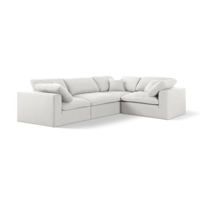 Meridian Furniture Serene Cream Textured Fabric Modular 4pc Sectional MRD-601CREAM-SEC4C