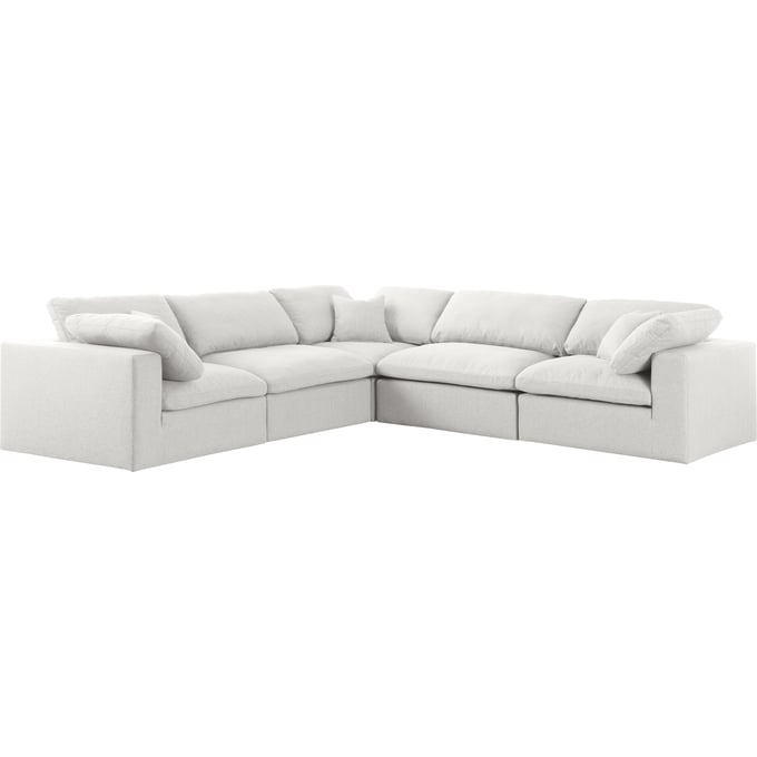 Meridian Furniture Serene Cream Fabric 5pc Modular Sectional MRD-601CREAM-SEC5C