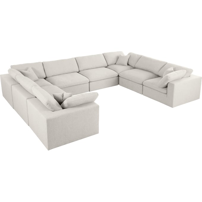 Meridian Furniture Serene Cream Fabric Modular 8pc Sectional MRD-601CREAM-SEC8A