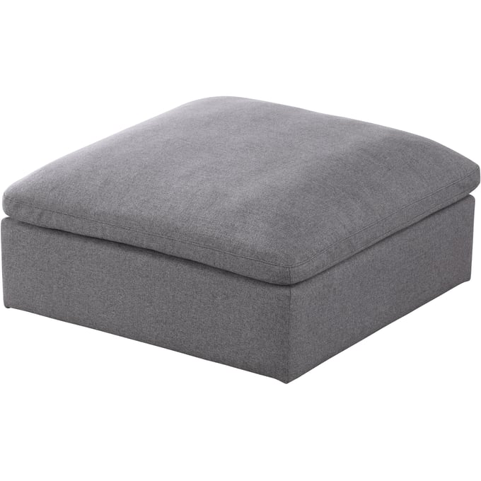 Meridian Furniture Serene Grey Fabric Ottoman MRD-601GREY-OTT