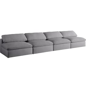 Meridian Furniture Serene Grey Fabric Modular 4pc Armless Sofa