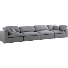 Meridian Furniture Serene Grey Fabric Modular 4pc Sofa