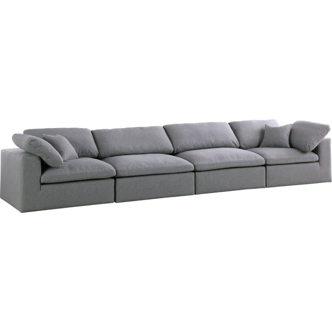 Meridian Furniture Serene Grey Fabric Modular 4pc Sofa MRD-601GREY-S158