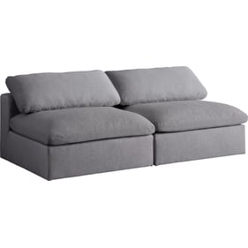 Meridian Furniture Serene Grey Fabric Modular 2pc Armless Sofa