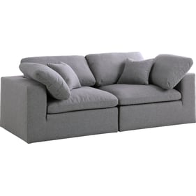 Meridian Furniture Serene Grey Fabric 2pc Modular Sofa