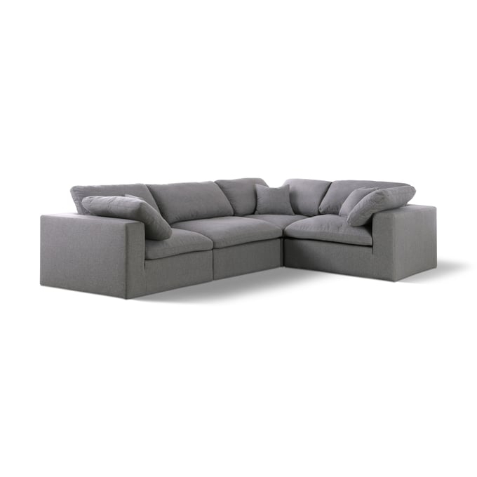 Meridian Furniture Serene Grey Textured Fabric Modular 4pc Sectional MRD-601GREY-SEC4C