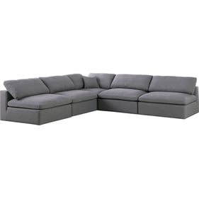 Meridian Furniture Serene Grey Modular 5pc Sectional