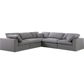 Meridian Furniture Serene Grey Fabric 5pc Modular Sectional