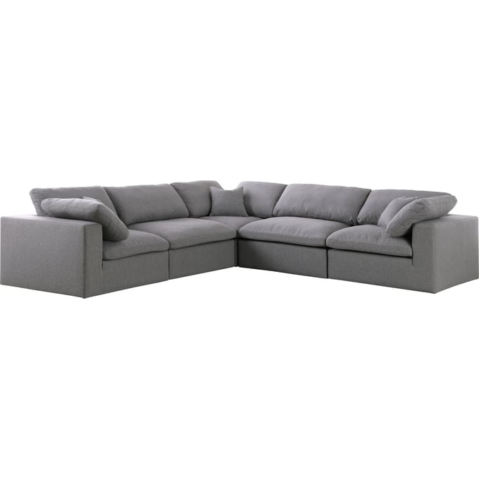 Meridian Furniture Serene Grey Fabric 5pc Modular Sectional MRD-601GREY-SEC5C