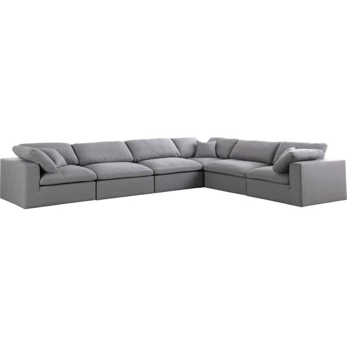 Meridian Furniture Serene Grey Fabric Modular 6pc Sectional MRD-601GREY-SEC6A