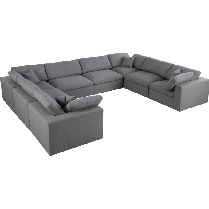 Meridian Furniture Serene Grey Fabric Modular 8pc Sectional MRD-601GREY-SEC8A