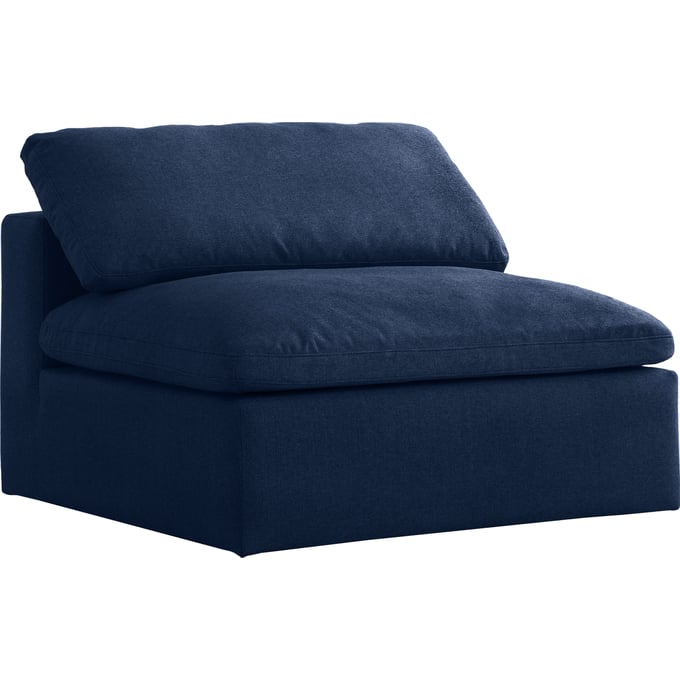 Meridian Furniture Serene Navy Fabric Armless Chair MRD-601NAVY-ARMLESS