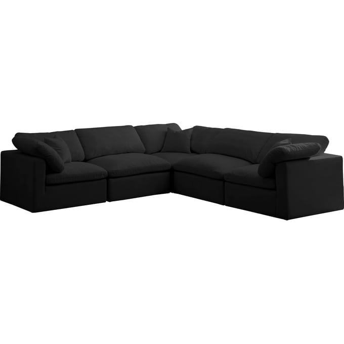 Meridian Furniture Plush Black Modular 5pc Sectional MRD-602BLACK-SEC5C