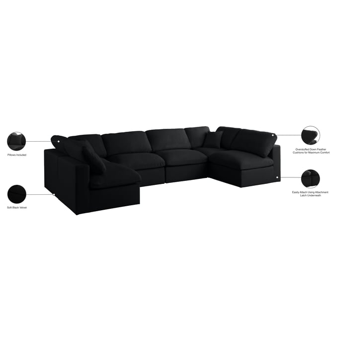 Meridian furniture plush standard deals velvet cloud modular sectional