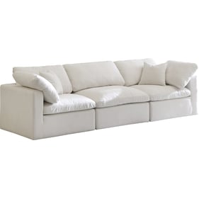 Meridian Furniture Plush Cream Velvet Modular Sofa