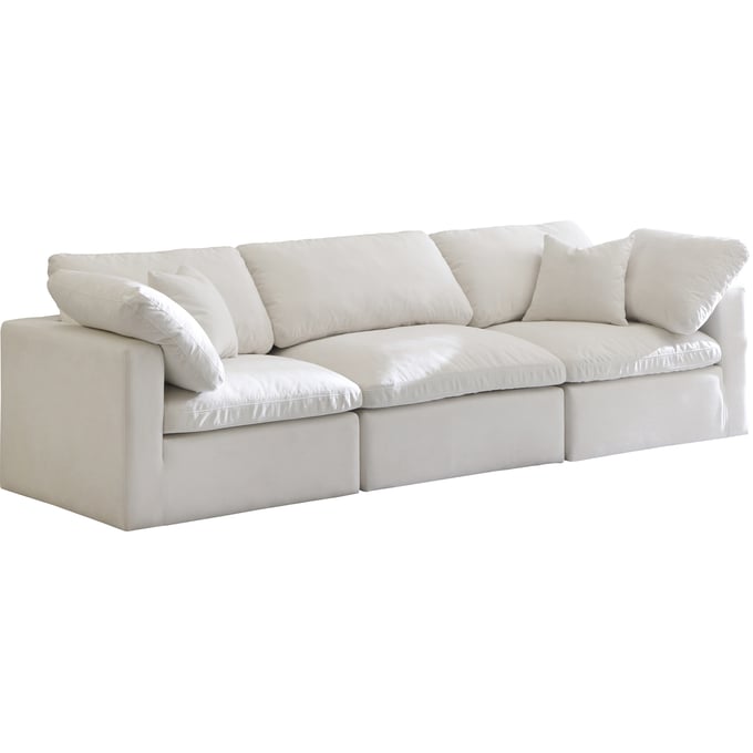 Meridian Furniture Plush Cream Velvet Modular Sofa MRD-602CREAM-S105