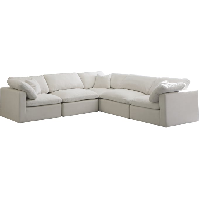 Meridian Furniture Plush Cream Modular 5pc Sectional MRD-602CREAM-SEC5C