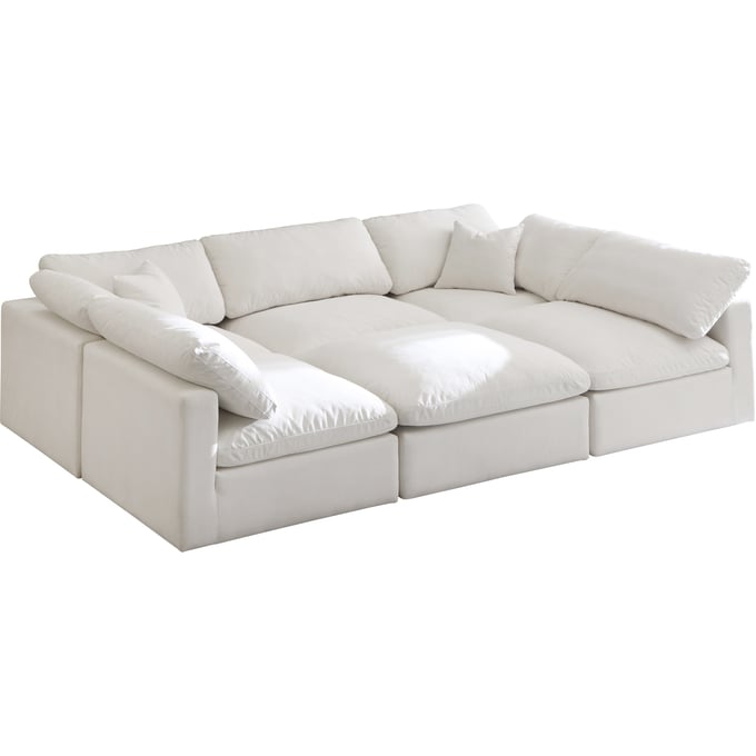 Meridian Furniture Plush Cream Modular 6pc Sectional MRD-602CREAM-SEC6C