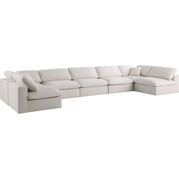 Meridian Furniture Plush Cream Modular 7pc Sectional MRD-602CREAM-SEC7B