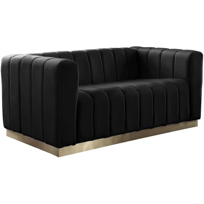 Meridian Furniture Marlon Black Velvet Loveseat MRD-603BLACK-L