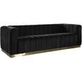 Marlon Black Velvet Sofa